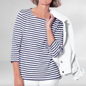 Appleseed's Women's Shirt - Scoop Neck - 3/4 Sleeve - Petite Small